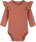 Baby Girl Knit Ruffle Outfit Clothes Ribbed 100% Organic Cotton Solid Color by Unknown