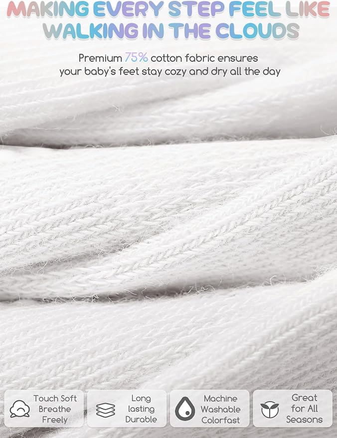 Baby Toddler Girls Socks Grip Ruffle Non Slip Kids Cotton 12 Pack Socks | - Image 5