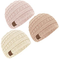 3-Pack Baby Beanies for Boys, Girls - Stretchy Knit Baby Hats, Cute Newborn & Toddler Winter Hat, Soft & Warm Infant Beanie 6-36 Months (Pale, M)