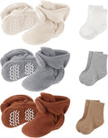 SATINIOR 3 Pairs Unisex Cozy Fleece Baby Booties by SATINIOR
