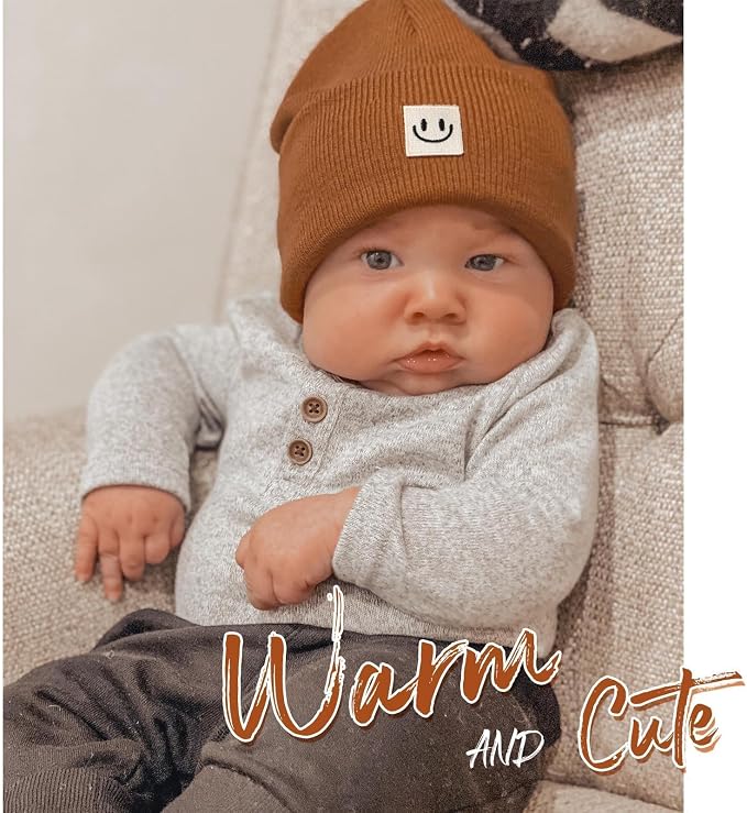 FURTALK Baby Beanie 2 Pack Toddler Winter Hat Embroidered Knit Cap Ages 0-8 | - Image 3
