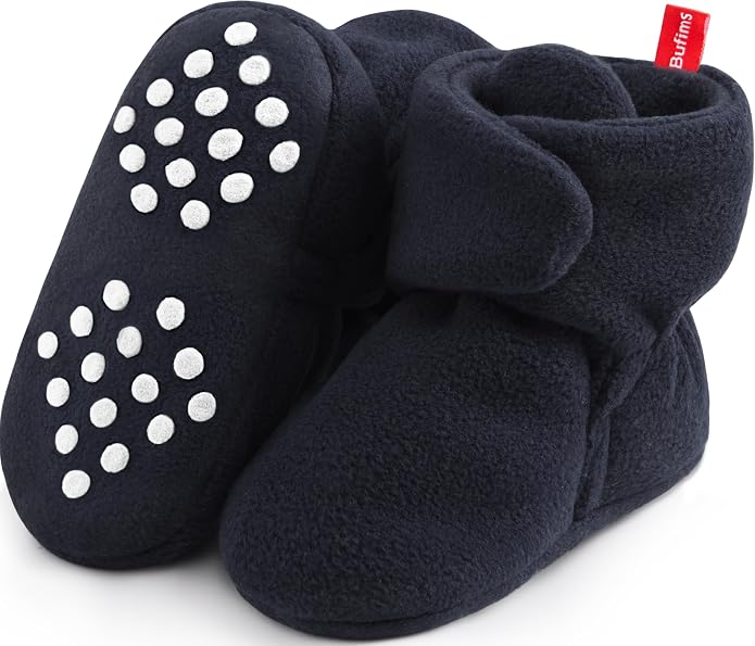 Bufims Baby Fleece Booties Newborn Unisex Booties Non-Slip Newborn Infant First by Bufims