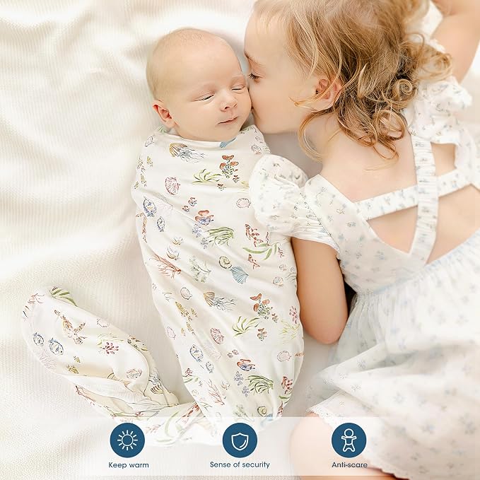 GRSSDER 2-Pack Ultra Soft Stretchy Jersey Knit Baby Swaddle Blankets, 33x44 | - Image 2