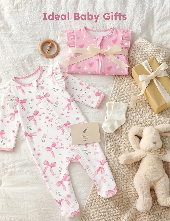 Yoofoss Baby Sleepers Baby Girl Clothes 100% Organic Cotton Pajamas - Image 7