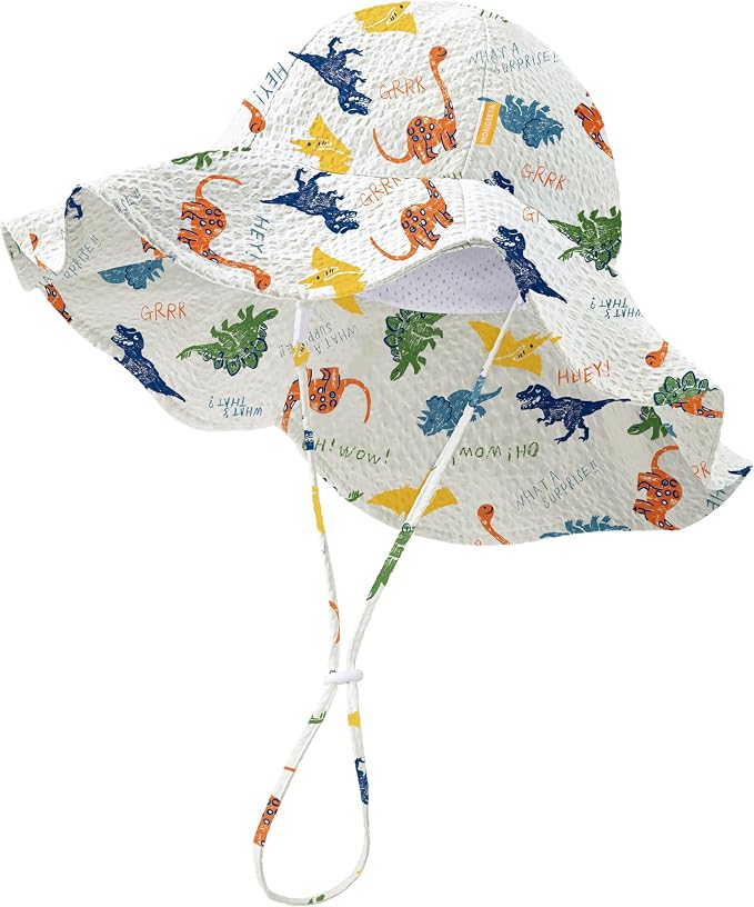 HONGTEYA Baby Sun Hat Wide Brim Adjustable Toddler Beach Bucket Hat | Soft by HONGTEYA