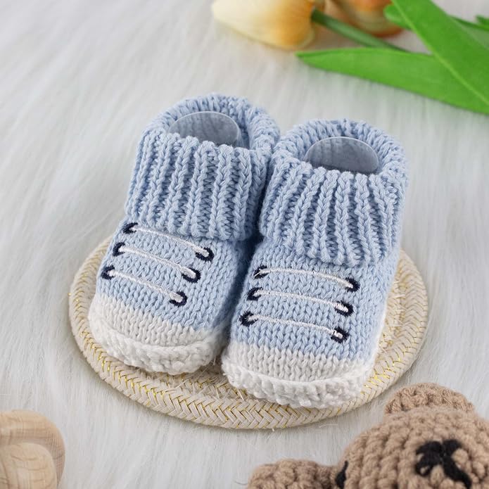 Baby Booties Newborn Infant Hand Crochet Knit Cotton Shoes Booties First - Image 4