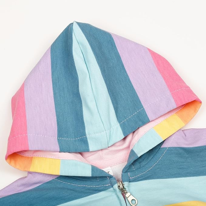 Baby Girl Zip-up Jacket Rainbow Unicorn Cotton Hoodie Sweatshirt Toddler Fall - Image 6