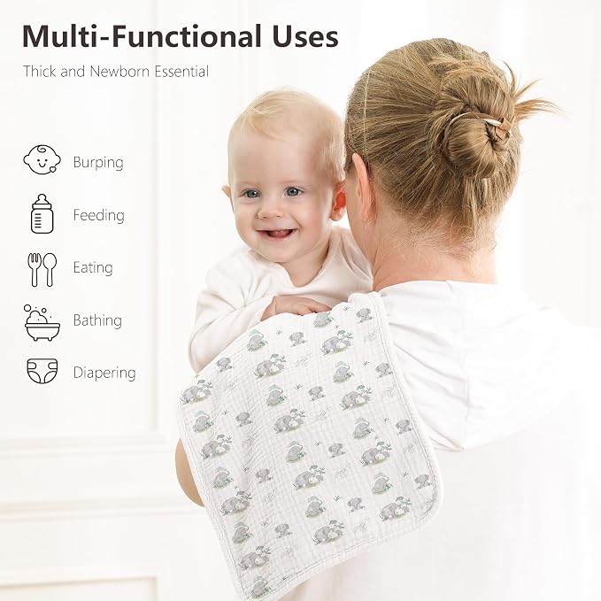 Susurration Muslin Burp Cloths, Soft Baby Burping Cloths - Image 3