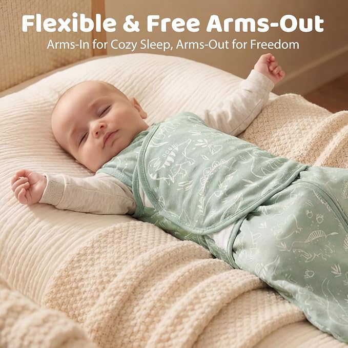 Baby Swaddle 3-6 Months, Cotton Transitional Swaddle Sack | Quiet hook-and-loop - Image 5