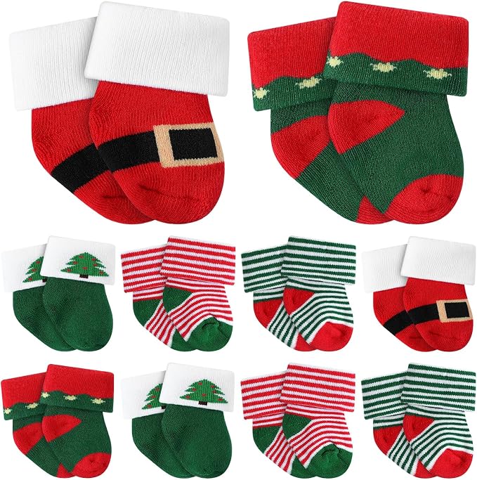 Twistover 10 Pairs Preemie Cotton Turn Cuff Socks by Twistover