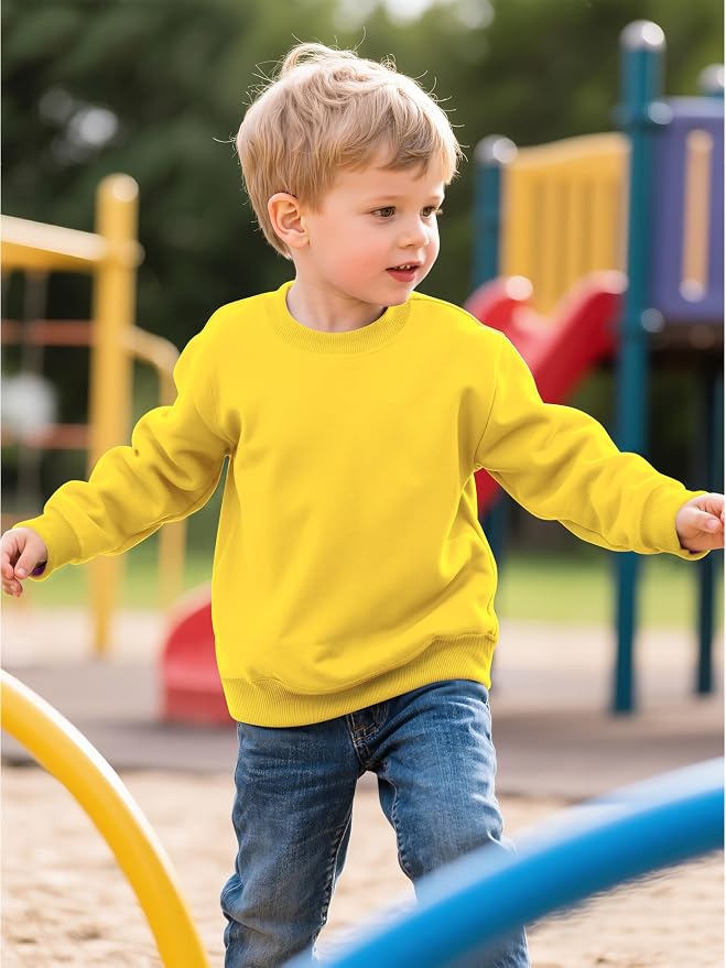 Cooraby 3 Pack Baby and Toddler Boys Crewneck Sweatshirts Kids Solid Cotton - Image 3
