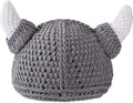 Baby Viking Knit Hat with Horns Barbarian Cute Beanie Hat Adult Crochet by BAINFE