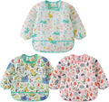 3 Pcs Waterproof Long Sleeves Baby Bibs Weaning Smock Bib 3-24 Months by HaimoBurg