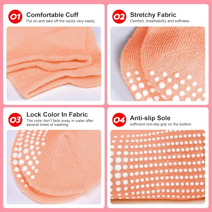 Toddler Non Slip Grip Ankle Socks - Image 6