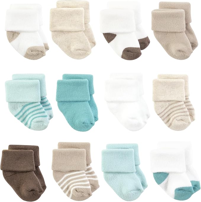 Hudson Baby Basics Unisex Baby Cozy Terry Baby Sock 12-Pack by HudsonBaby