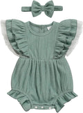 TITKKOP Ruffle Bubble Romper for Baby Girl | One-Piece Shorts Jumpsuit | Summer by TITKKOP