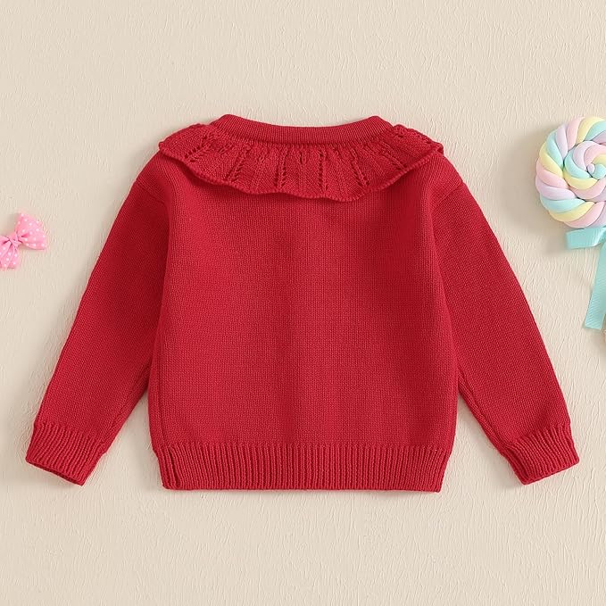 Baby Girl Cardigan Long Sleeve Button Up Sweater Toddler Girl Fall Outfits - Image 5