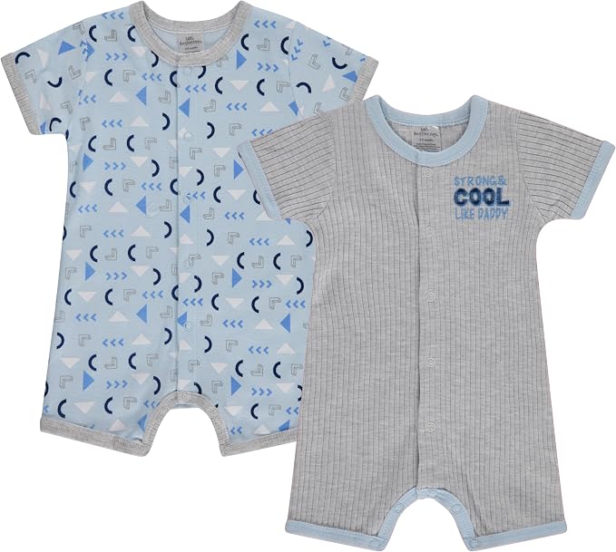 Cudlie 2-Pack Baby Boy Rompers – Soft Cotton, Everyday Comfort by Cudlie