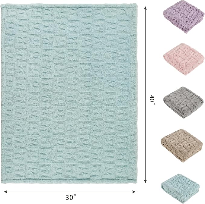 5 Pcs Baby Blanket Bow Checkerboard Ultra Soft Gift-Ready Plush - Image 2