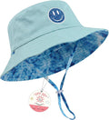 Toddler Hat Reversible Bucket Hat Happy Face Sun Hat Adjustable Chin Strap by SONMONY