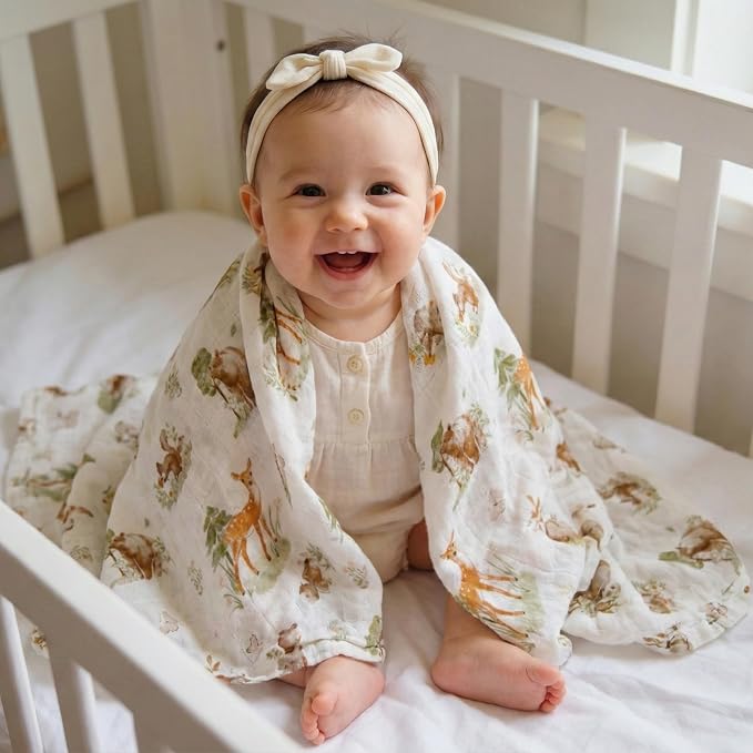 GLLQUEN BABY Receiving Blankets Muslin Swaddle Blanket - Image 3