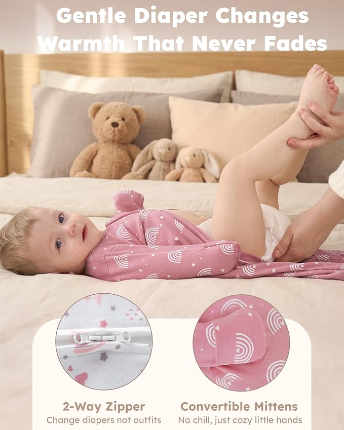 Baby Girl Sleepers 100% Cotton Footie Pajamas Newborn 0-3 3-6 6-9 Months - Image 7