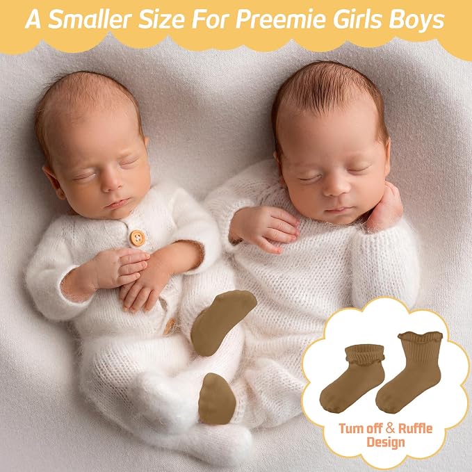 Toulite 12 Pair Preemie Newborn Baby Socks - Image 4