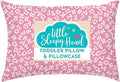 Little Sleepy Head Toddler Pillow with Pillowcase 13x18 - Kids Pillow for Sleeping - Better Neck Support Ergonomic Pillow and Toddler Pillowcase - Best Pillows for Kids (Alphabet Pink)