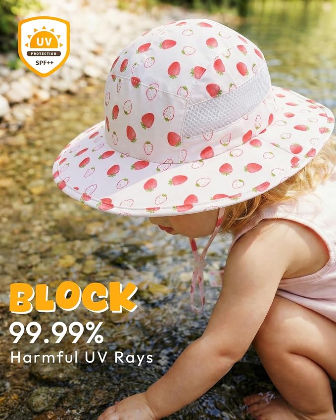 HONGTEYA 2 Pack Baby Sun Hat Infant Toddler Boys Girls Sun Protection Bucket - Image 3