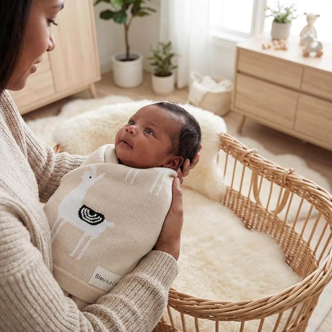 Unisex Cozy Receiving Swaddle Cuddle Stroller Crib Stroller 100% Fine Loomed - Image 6