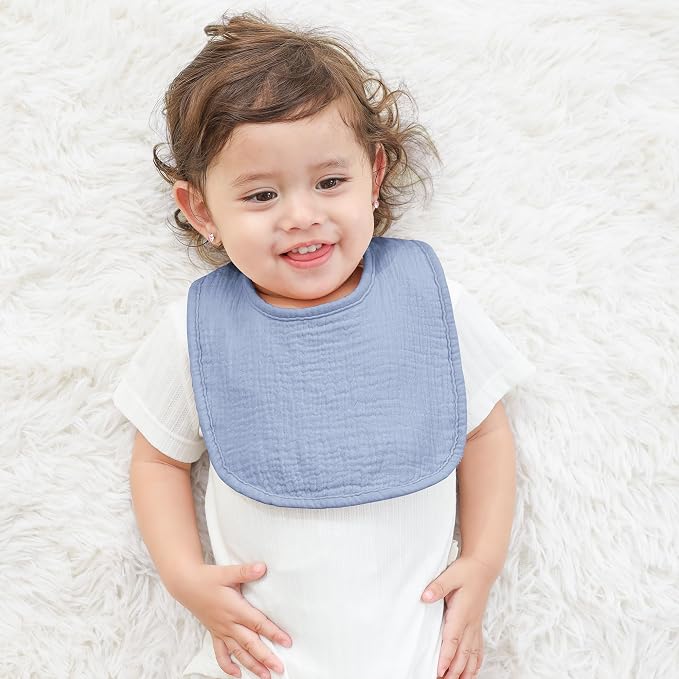 Susurration Muslin Baby Drool Bibs 6Pack Soft Square Adjustable Baby Bandana - Image 7
