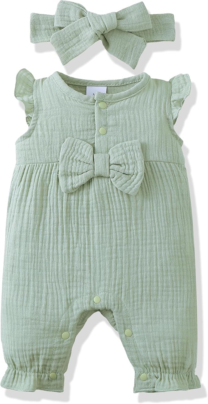 Renotemy Newborn Baby Girl Clothes Romper Summer Outfits Preemie-18Months | by Renotemy