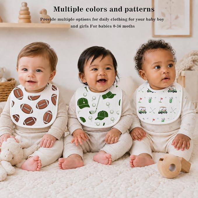 Baby Bibs for Baby Boys Girls 6-Pack - Image 5