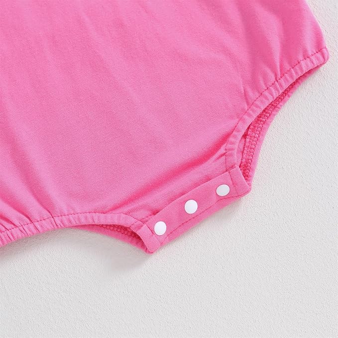 Baby Boy Girl Bubble Romper Infant Plain Oversize T-shirt Bodysuit - Image 5