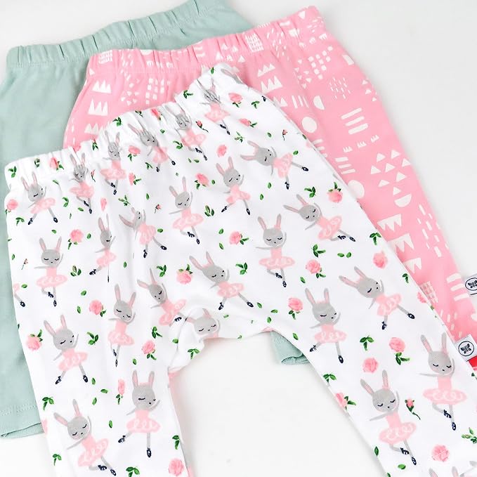 HonestBaby Unisex-Baby Multipack Harem Pants Roomy Fit Pull on Bottoms 100% - Image 5