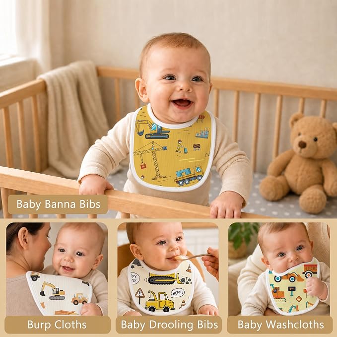 Baby Bibs for Baby Boys Girls 6-Pack - Image 4