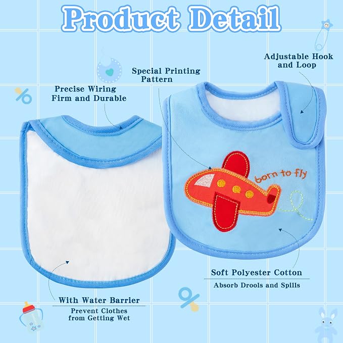 BWkoss 10Pcs Baby Bibs Waterproof Bibs - Image 3