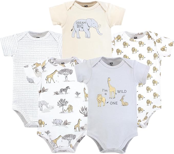 Hudson Baby Unisex Baby Cotton Bodysuits 5-pack by HudsonBaby