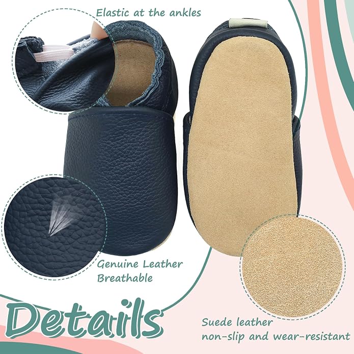 Genuine Leather Baby Booties Soft Sole Toddler Walking Shoes - Image 4