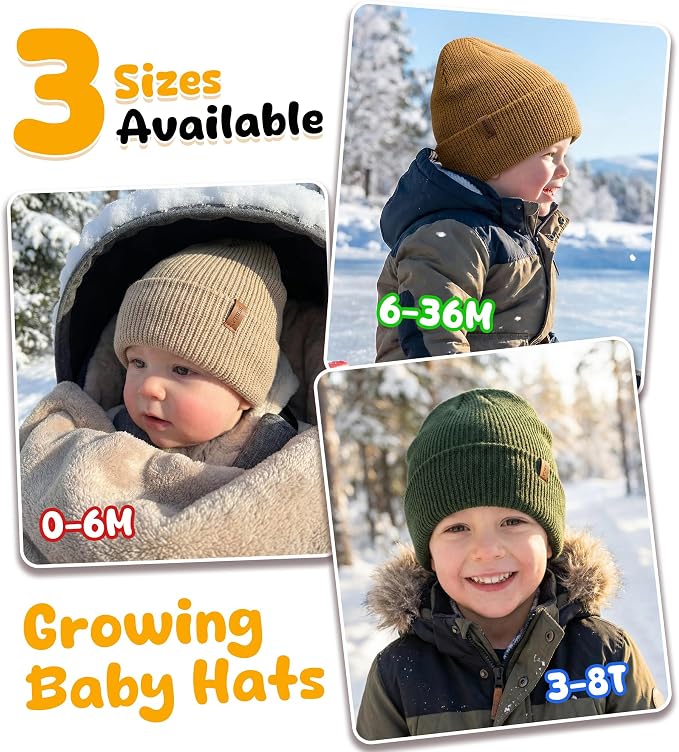 Baby Beanie Toddler Infant Winter Hats Knit Warm Caps - Image 5