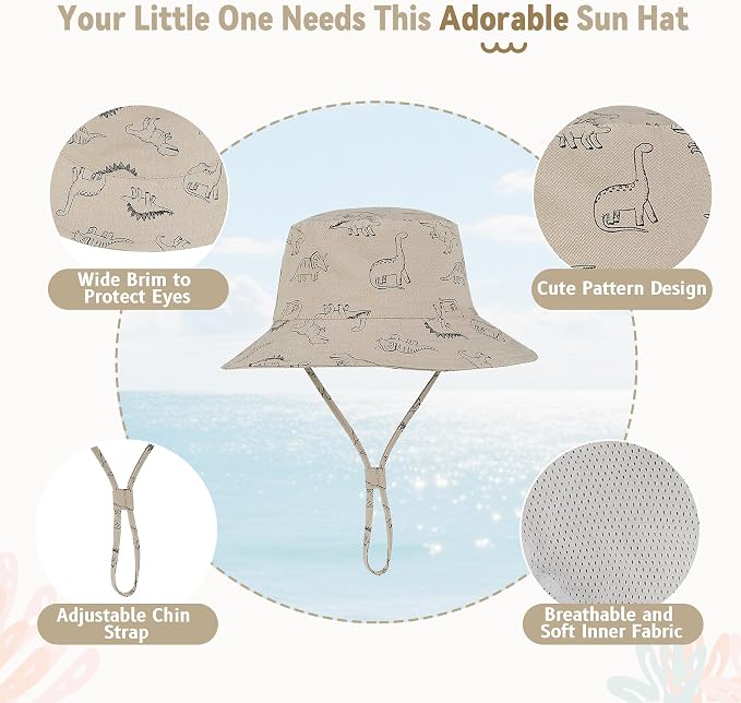 Komorebi Toddler Sun Hat UPF 50+ Kids Beach Bucket Hats Boys Girls 0-8Y | Cute - Image 3