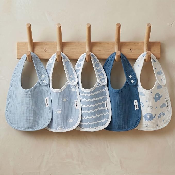 Muslin Baby Bibs for Drooling and Teething, Bibs for Boys Girls | Soft Cotton - Image 8