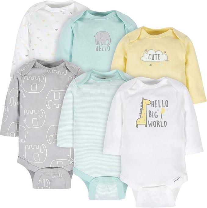 Gerber Baby 6 Pack Long-sleeve Onesies Bodysuit by Gerber