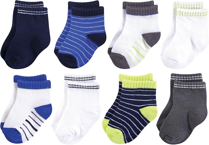 Hudson Baby Baby 8-pack Cotton Rich Newborn and Terry Socks - Image 2