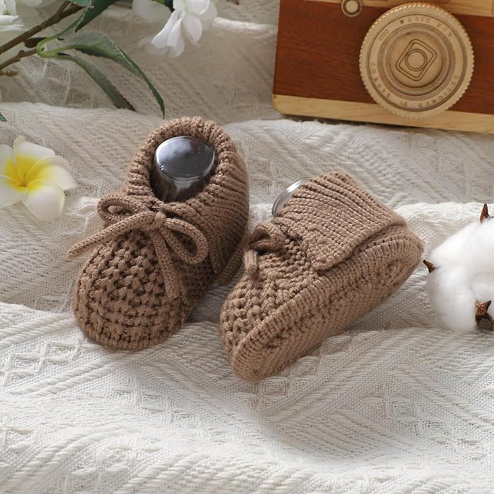 Baby Booties Newborn Boys Girls First Walkers Knit Infant Sock Shoes - Image 3