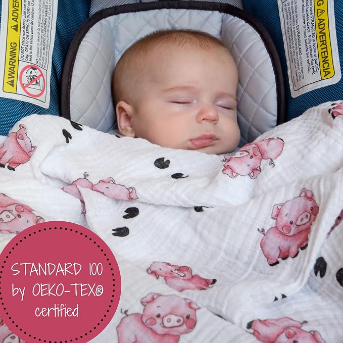 LollyBanks Baby Swaddle Blankets, 100% Organic Cotton Muslin Baby Blanket | 3 - Image 6