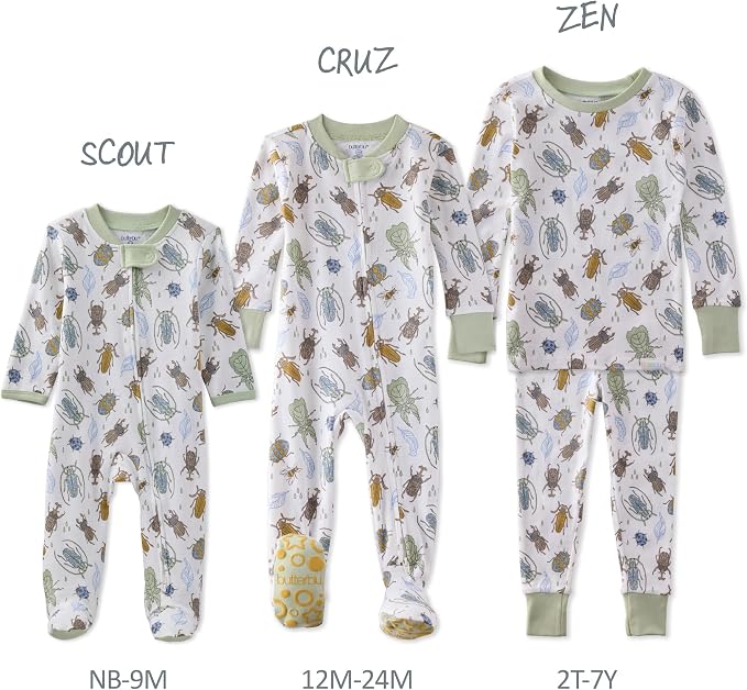 Butterblu Scout Sleep & Play 100% Organic Cotton Footed Zip Front PJs | GOTS - Image 5