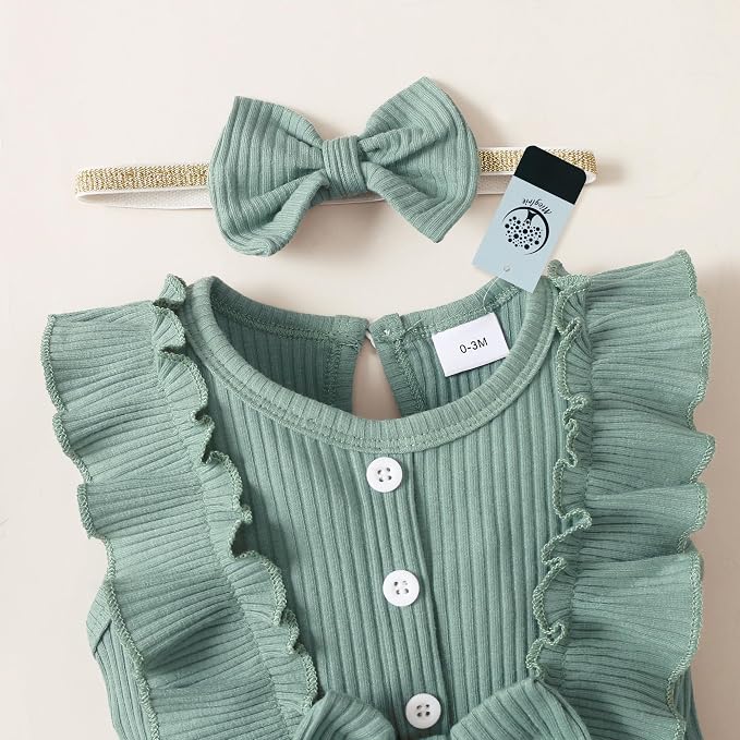 Mioglrie Newborn Baby Girl Clothes 1 Piece Infant Fall Winter Romper Outfit | - Image 5