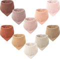 Konssy 10 Pack Baby Muslin Bandana Bibs by Konssy