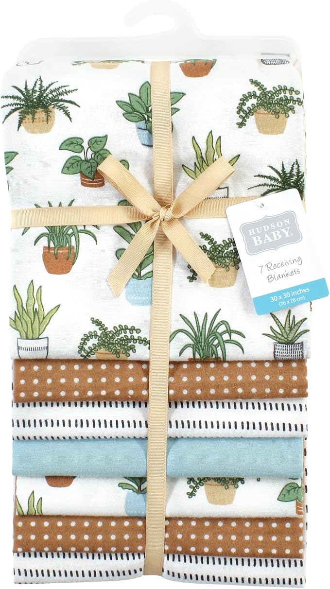 Little Treasure Hudson Baby Cotton Poly Flannel Receiving Blankets Multipack - Image 2